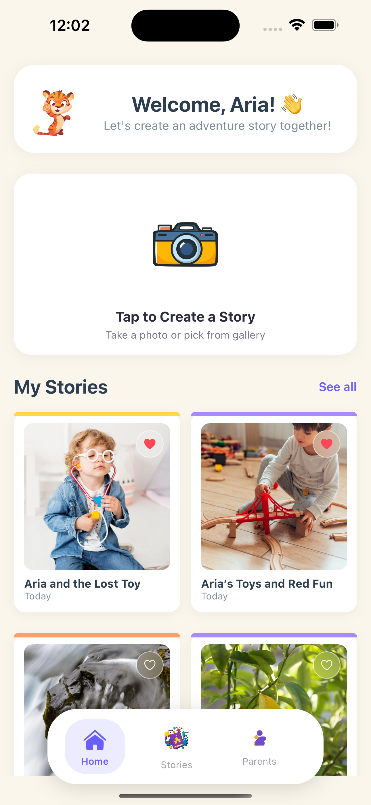 Home screen